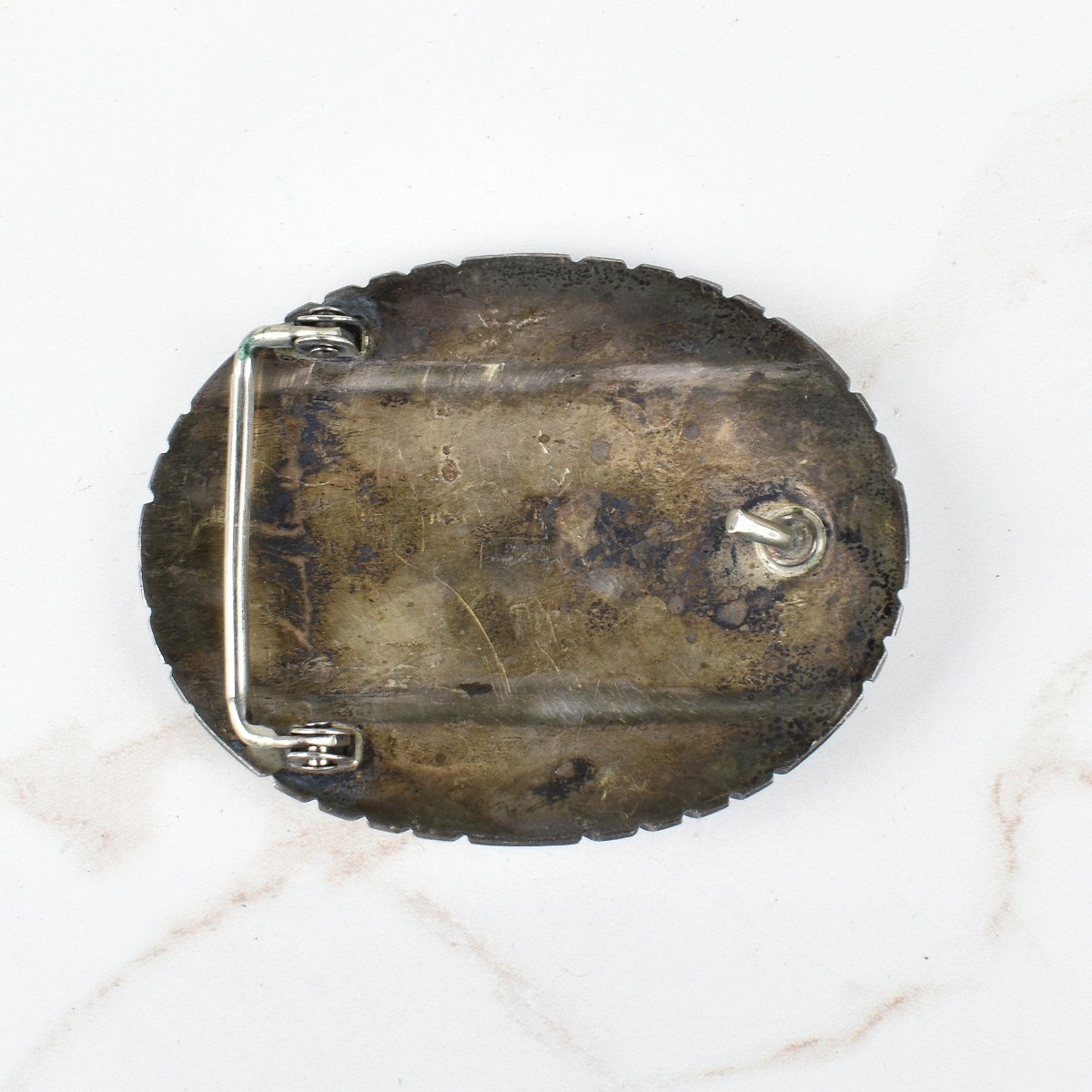 Navajo Turquoise and Silver Belt Buckle