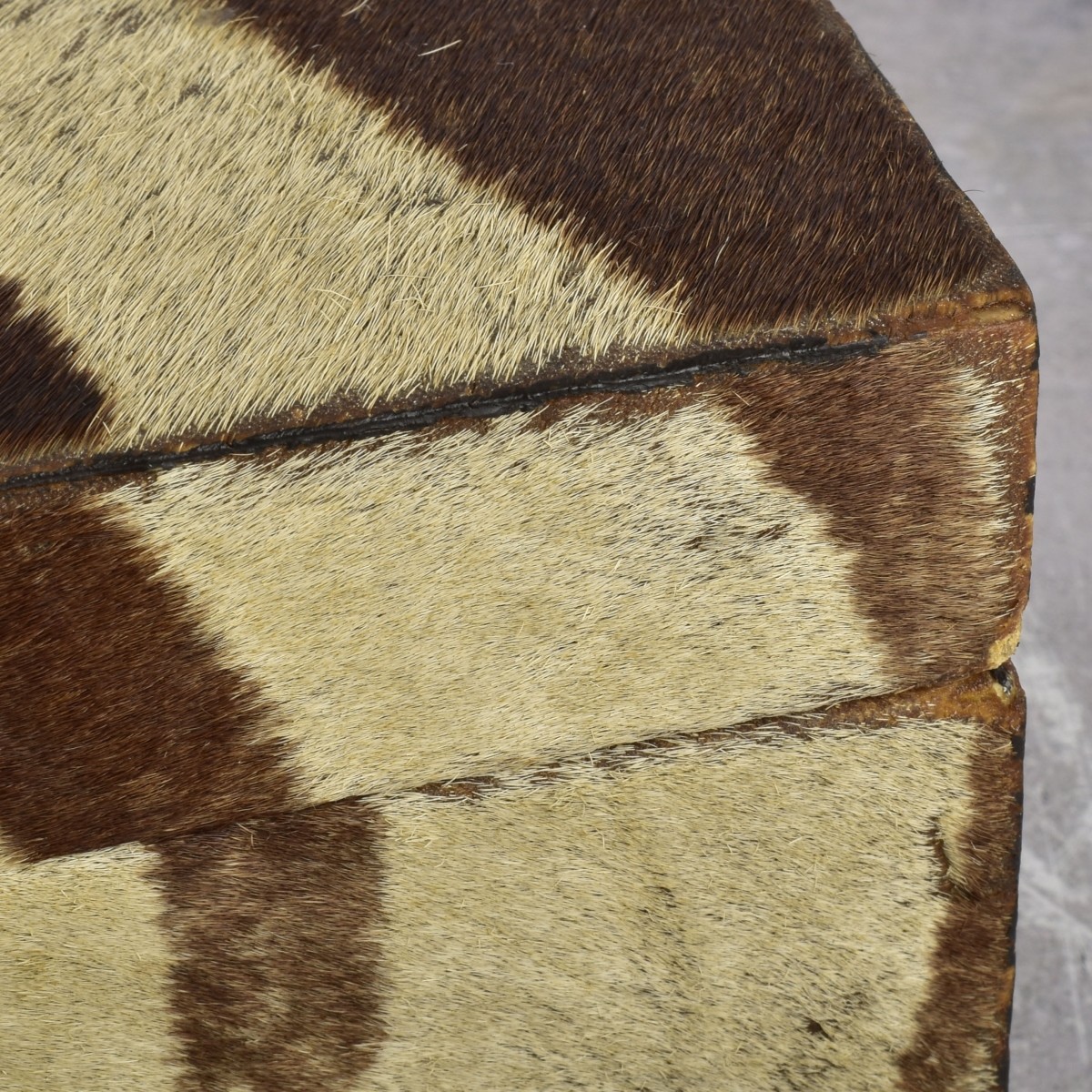 Vintage Zebra Hide Covered Wood Box