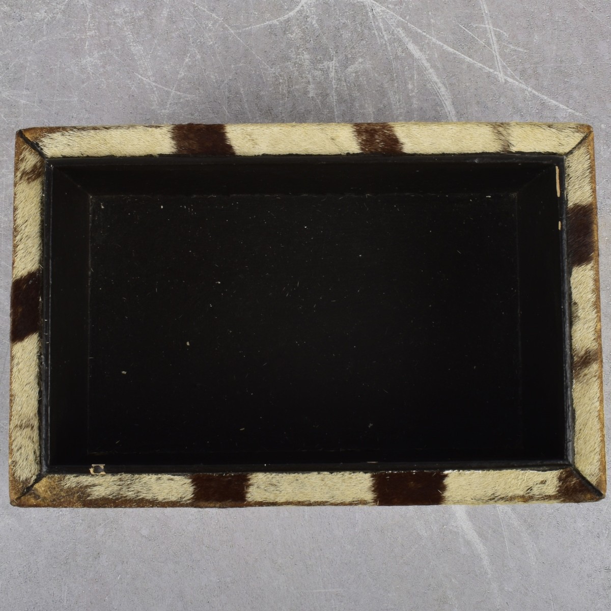 Vintage Zebra Hide Covered Wood Box