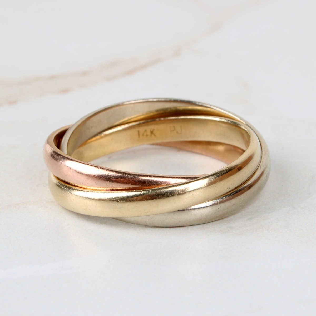 14K Tri-color Trinity Ring