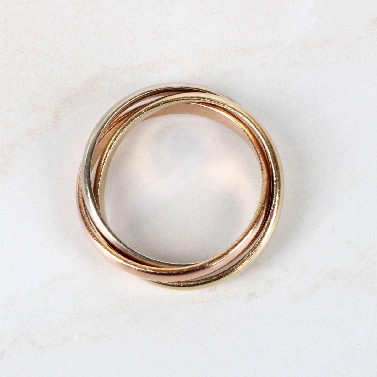 14K Tri-color Trinity Ring