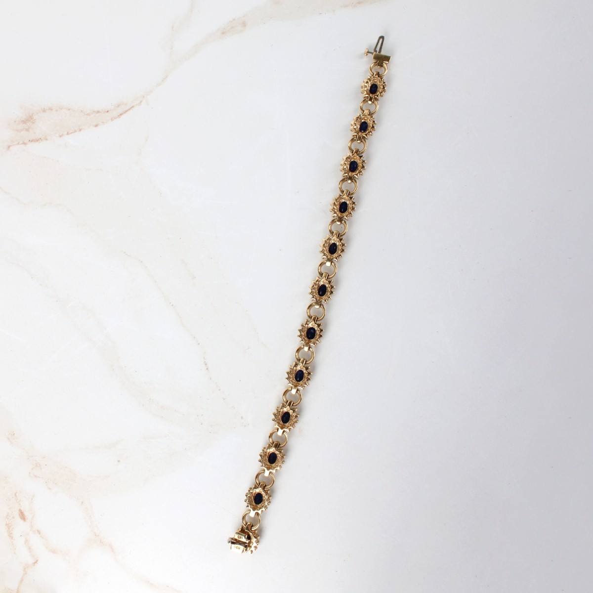Sapphire, Diamond and 14K Bracelet