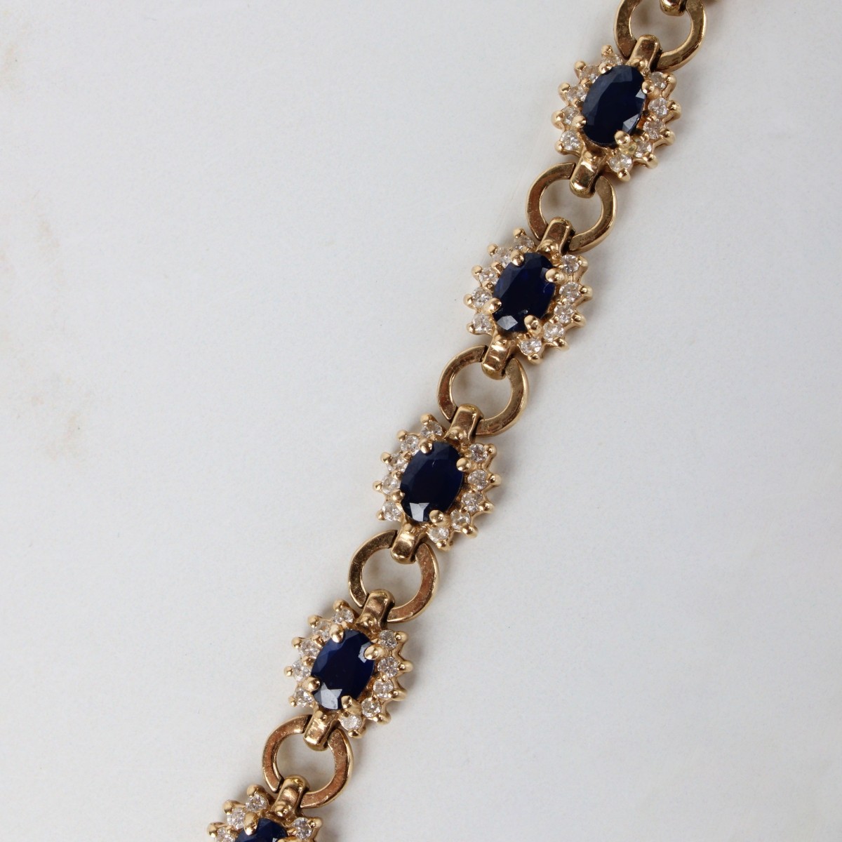 Sapphire, Diamond and 14K Bracelet