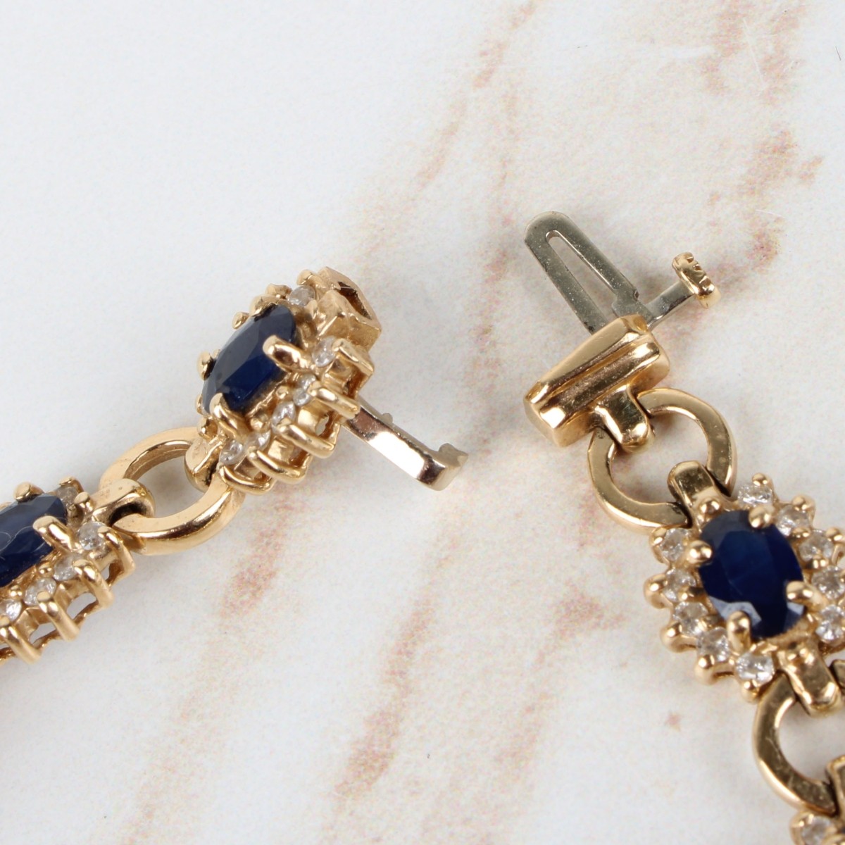 Sapphire, Diamond and 14K Bracelet