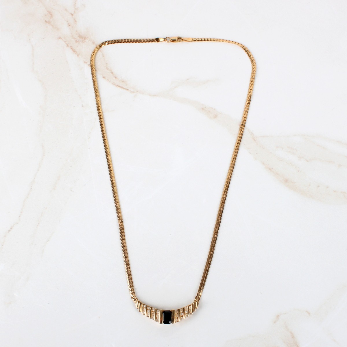 Sapphire, Diamond and 14K Necklace