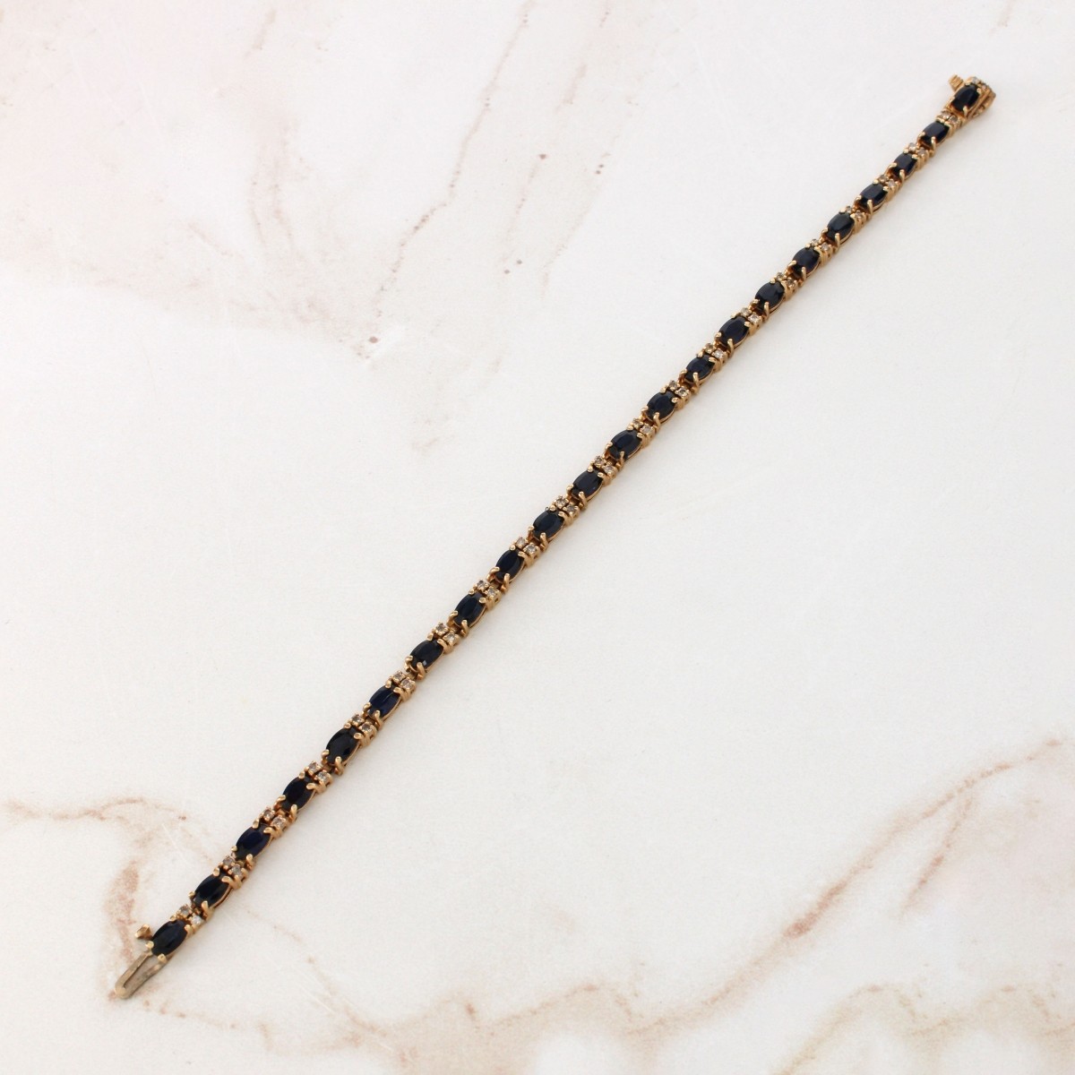 Sapphire, Diamond and 14K Bracelet