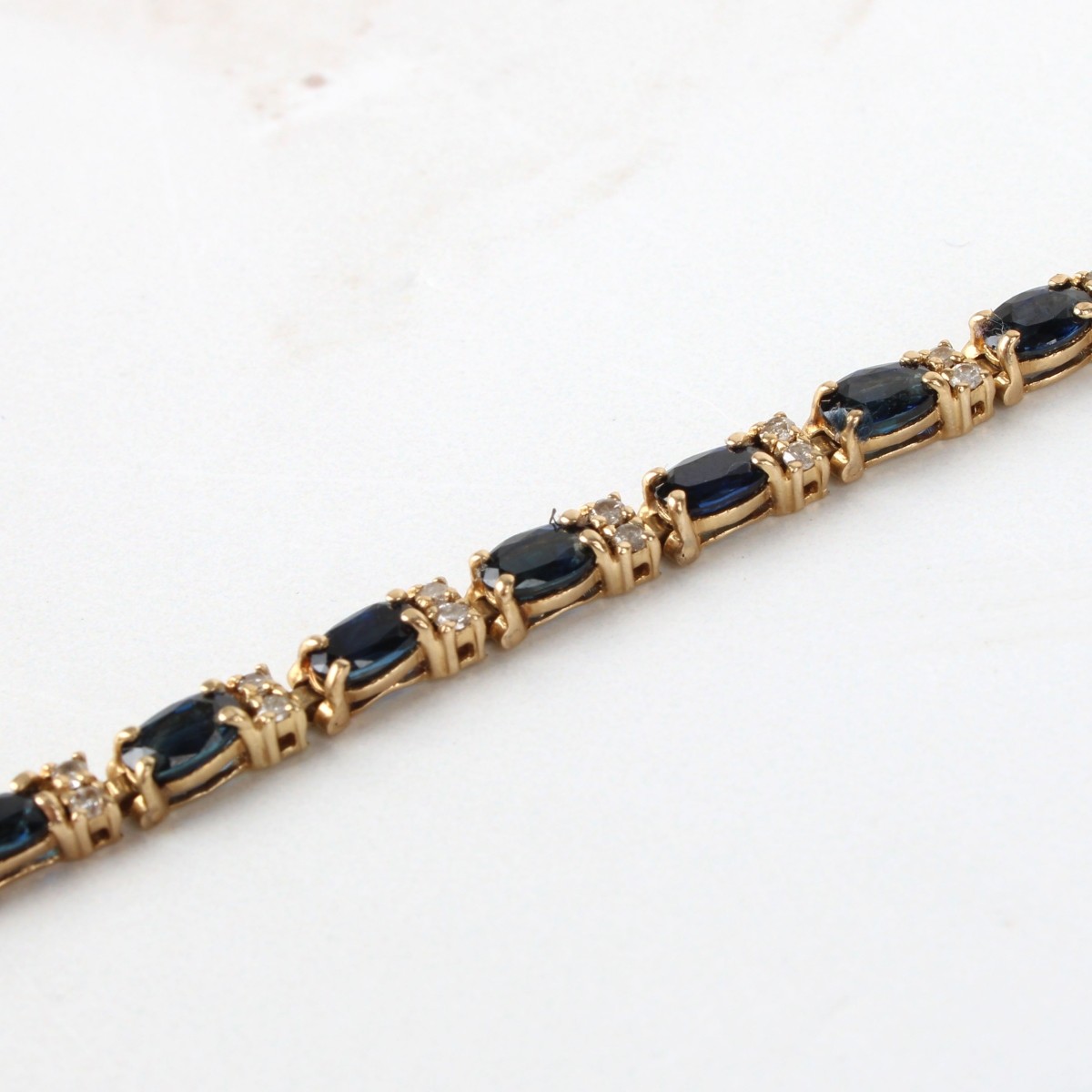 Sapphire, Diamond and 14K Bracelet