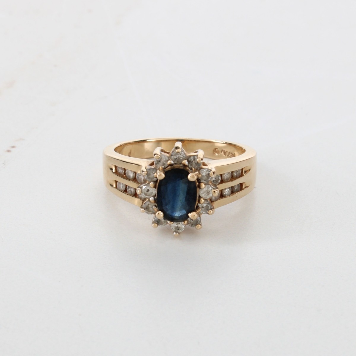 Sapphire, Diamond and 14K Ring