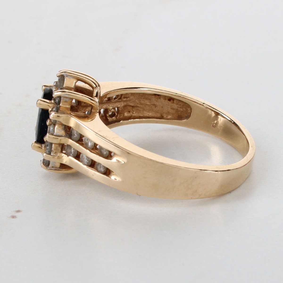Sapphire, Diamond and 14K Ring