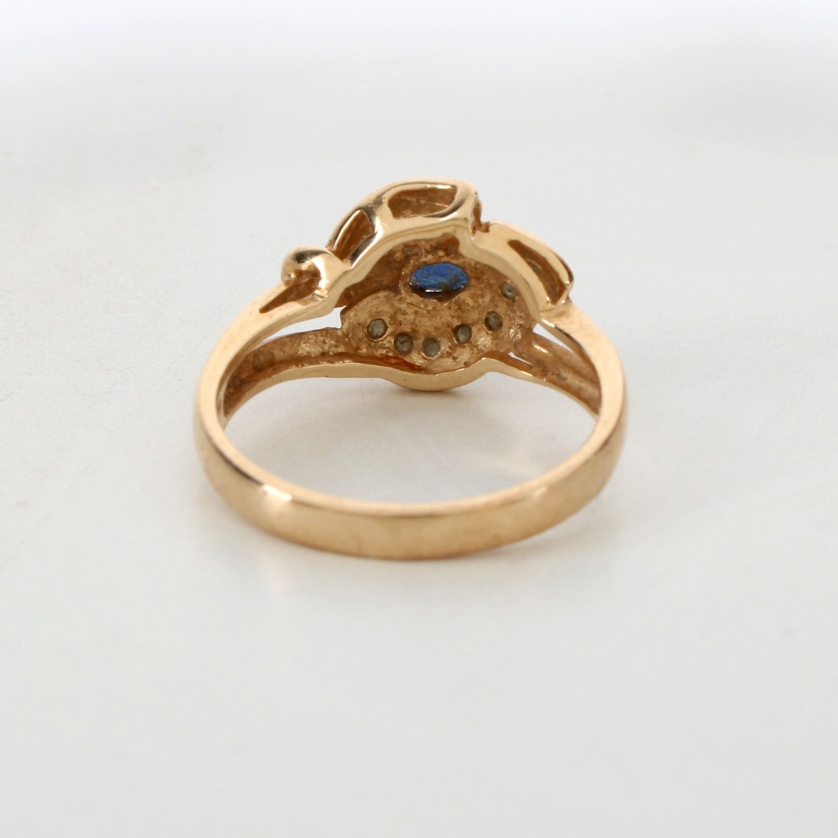 Sapphire, Diamond and 14K Ring