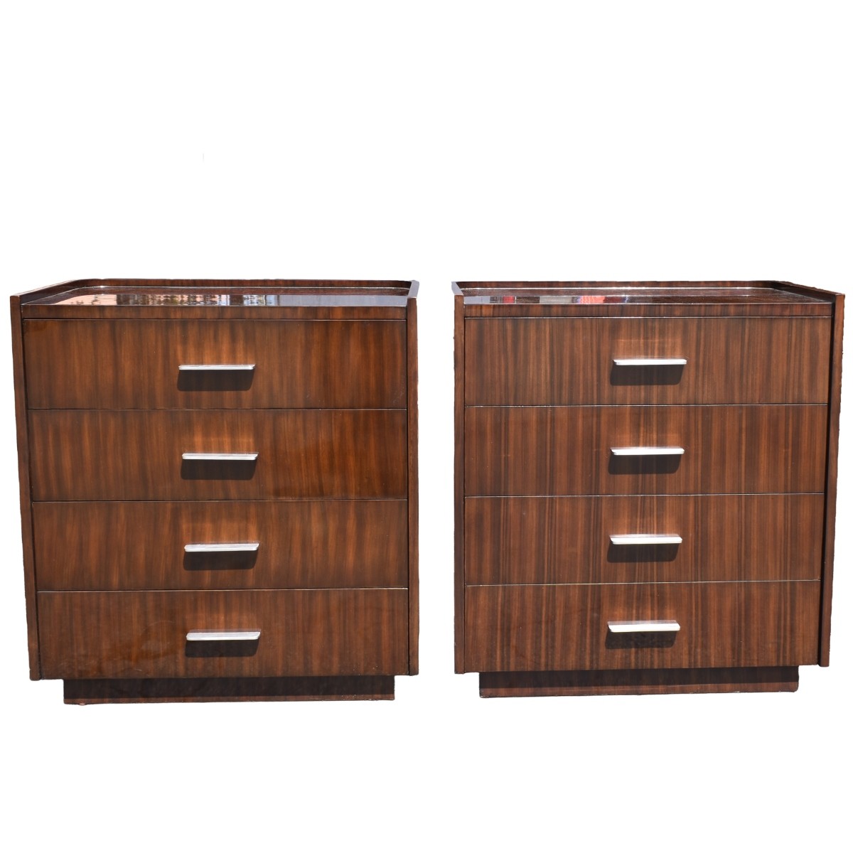 Pair of Ralph Lauren Polished Rosewood Nightstands
