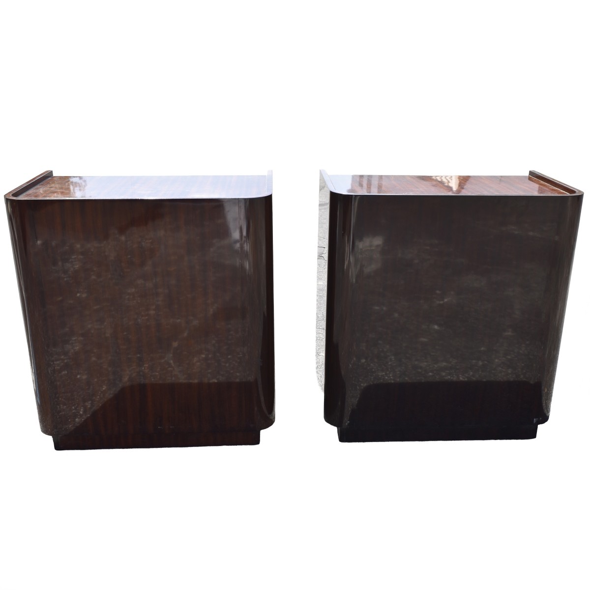 Pair of Ralph Lauren Polished Rosewood Nightstands