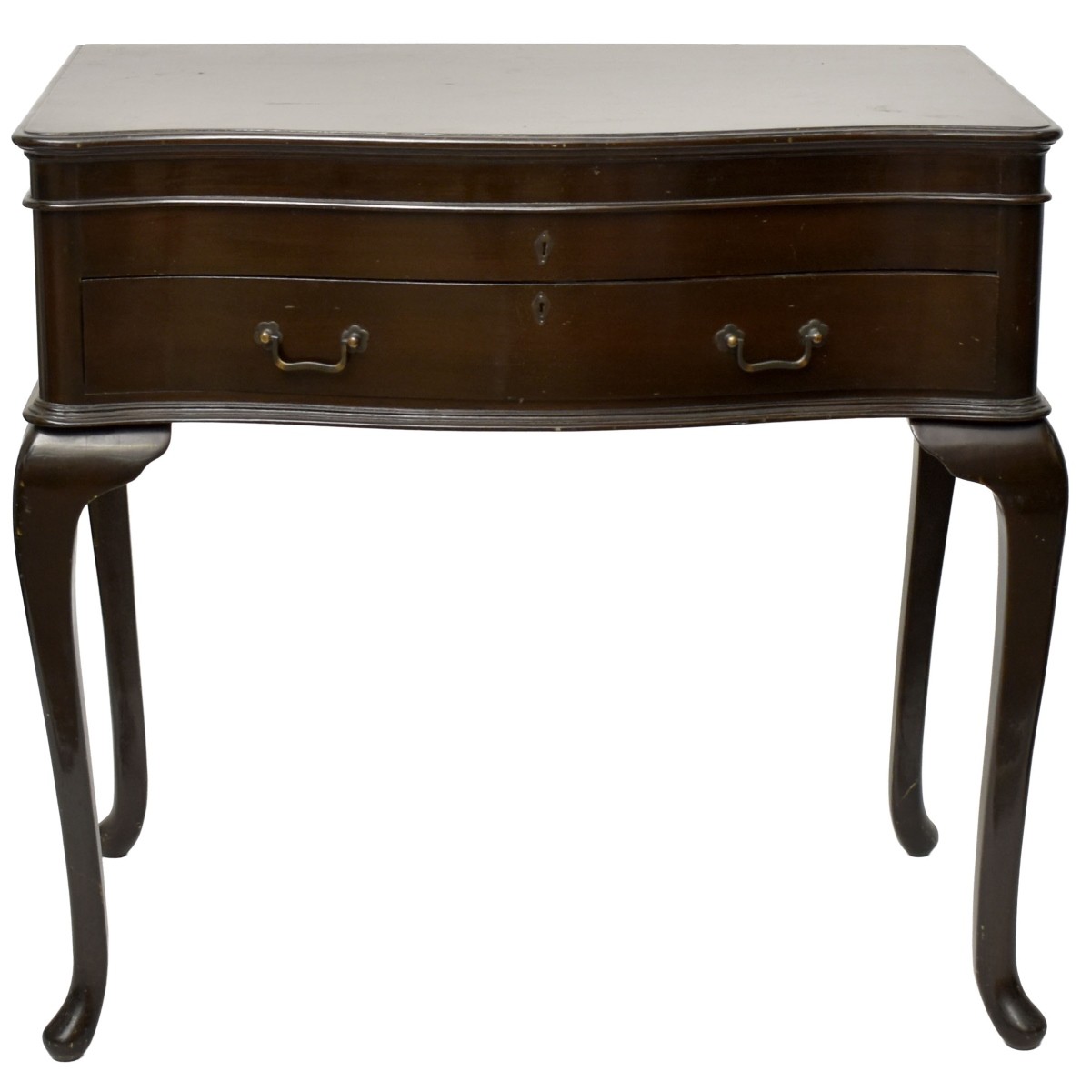 Vintage Queen Ann Style Wood Silver Chest