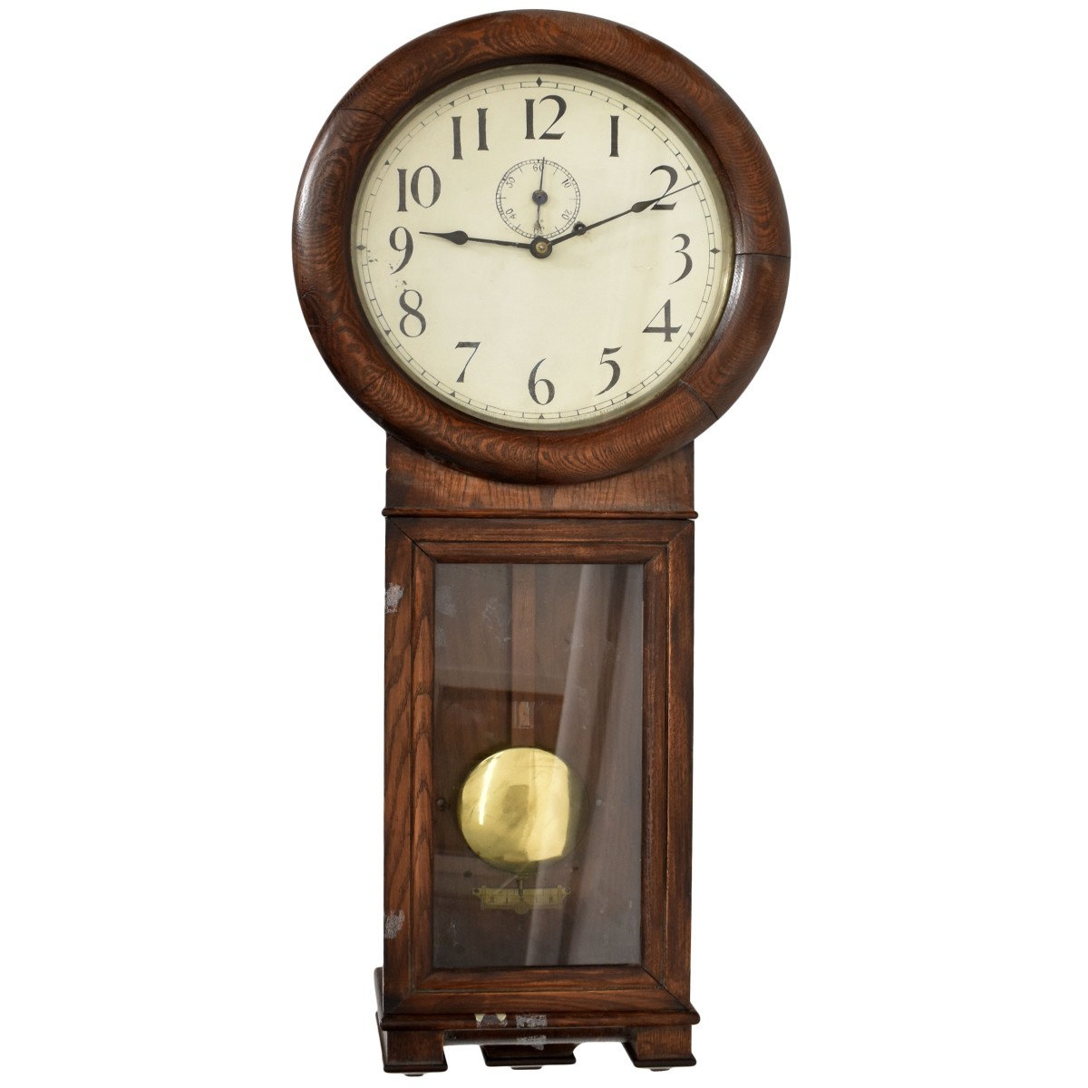 Antique Oak One Weight Regulator Wall Clock