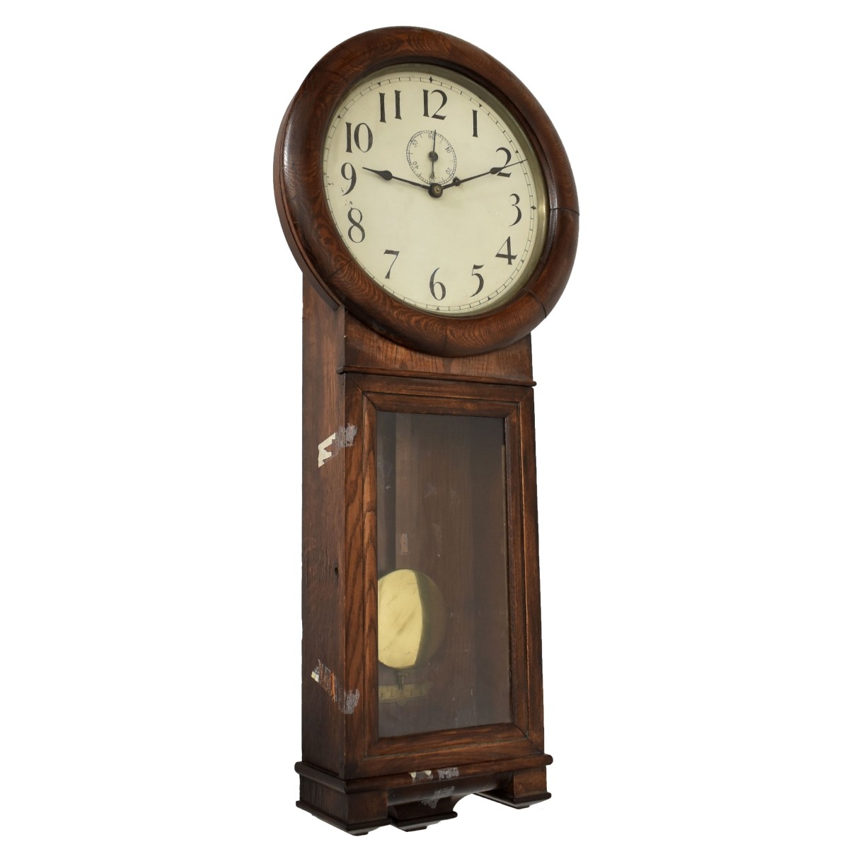 Antique Oak One Weight Regulator Wall Clock