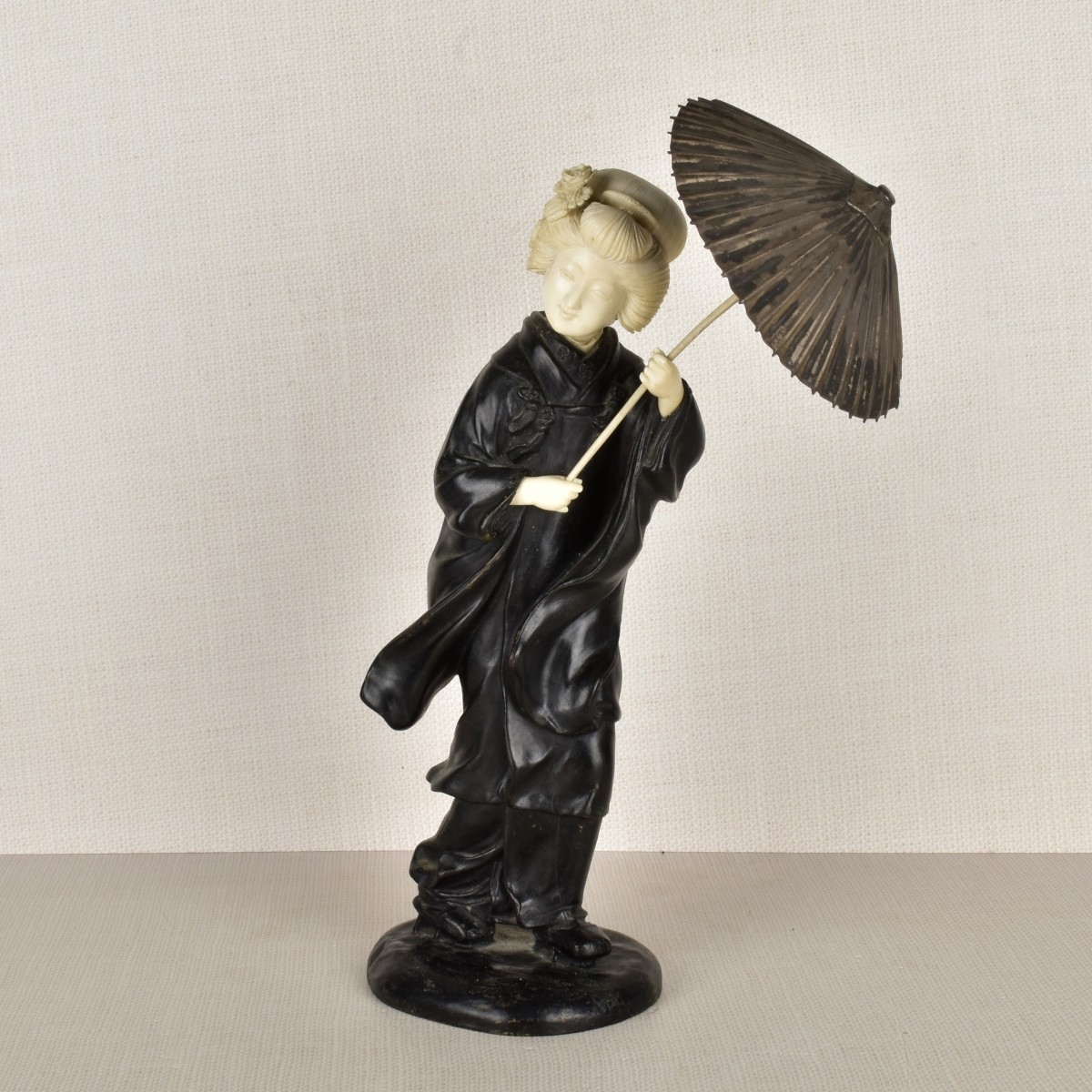 Bronze Japanese Carved Geisha