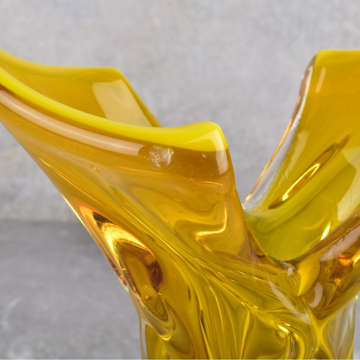 Vintage Honey Amber Glass Vase