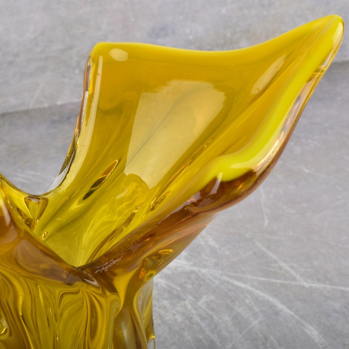 Vintage Honey Amber Glass Vase