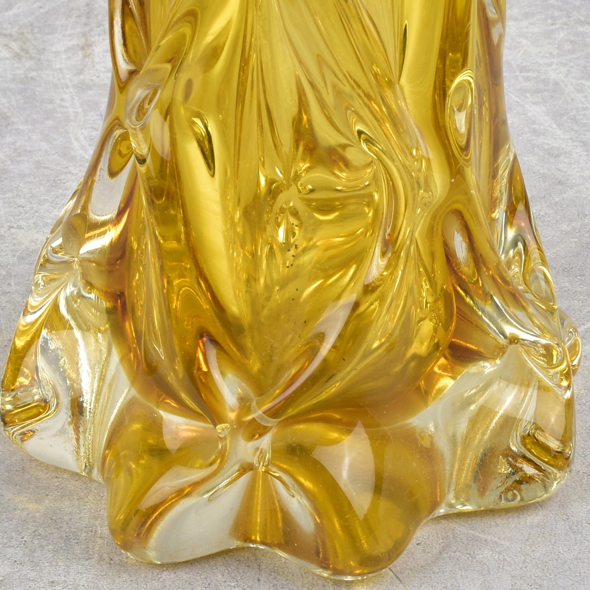 Vintage Honey Amber Glass Vase
