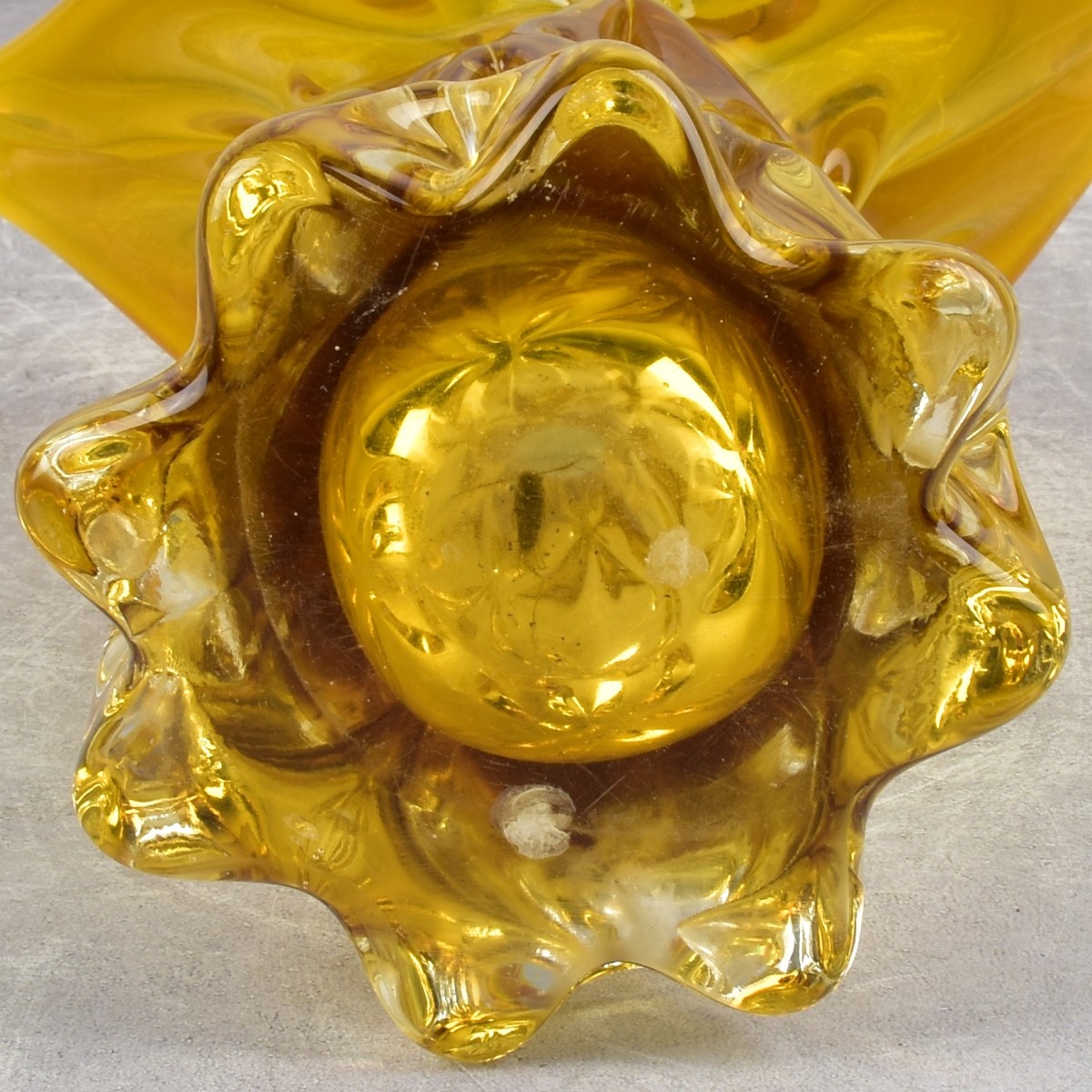 Vintage Honey Amber Glass Vase