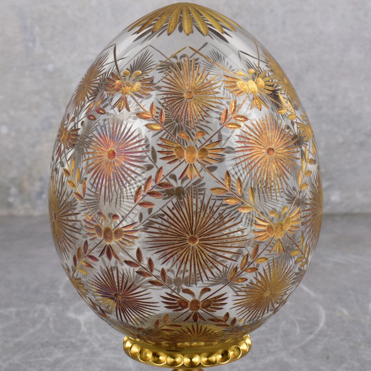 Faberge Signed Crystal Egg