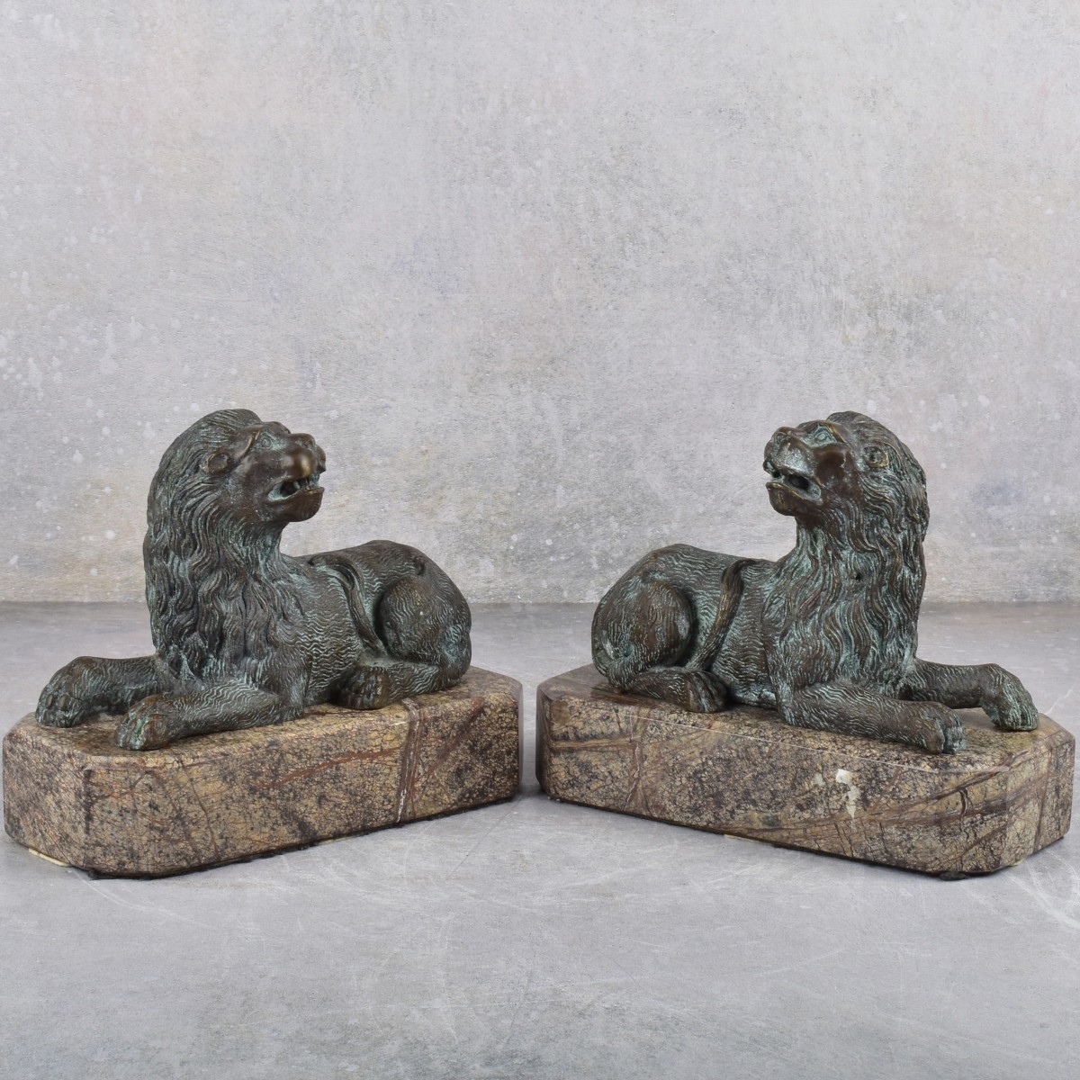 Pair of Bronze Lion Bookends