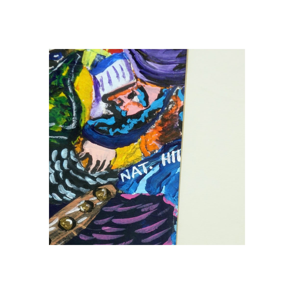 20C Israeli Painting on Paper Inscribed in Hebrew