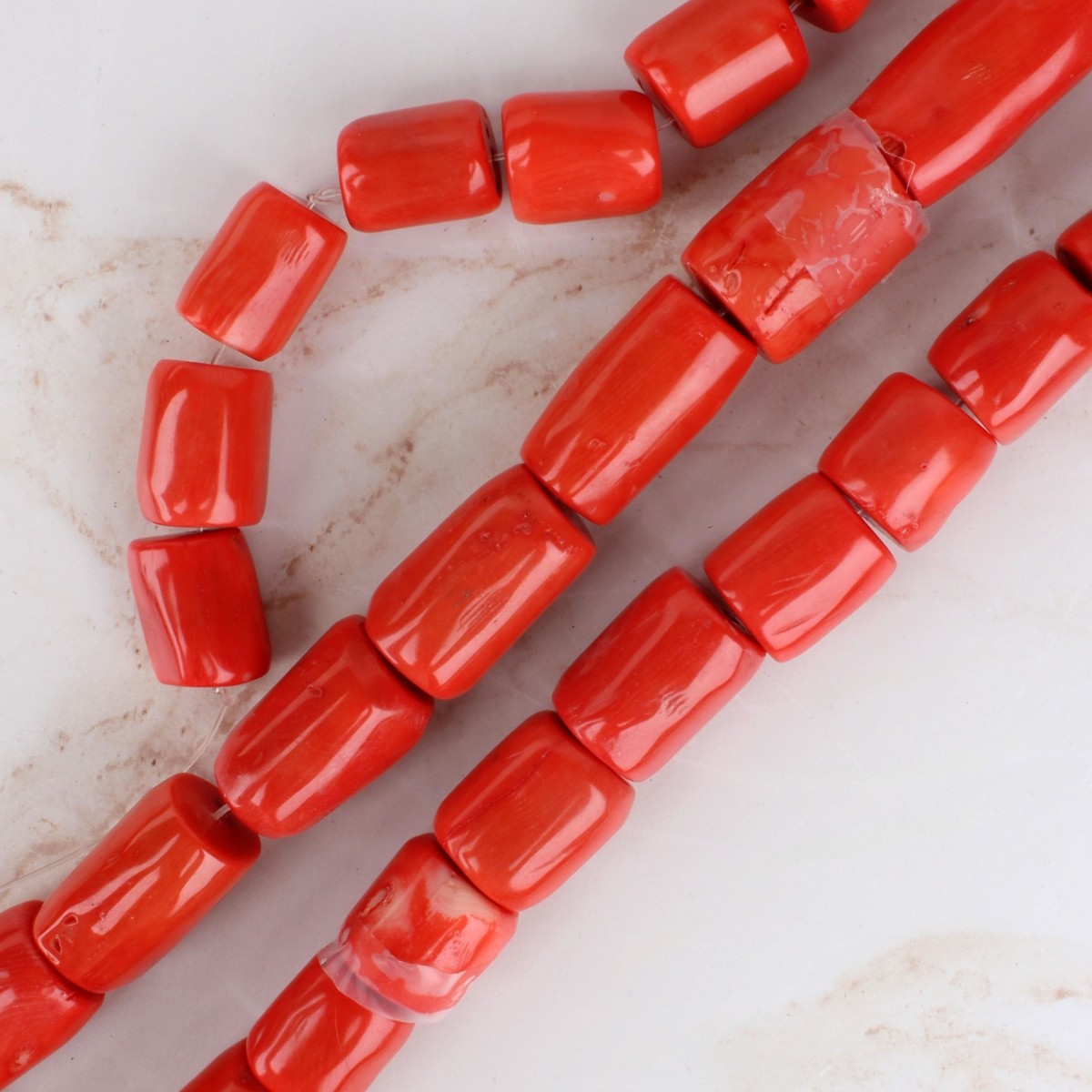 Coral Barrel Beads
