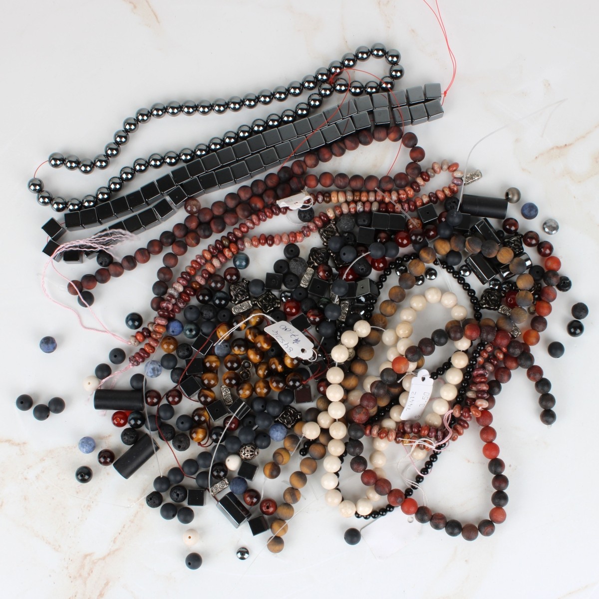 Assorted Drilled Hardstone Beads