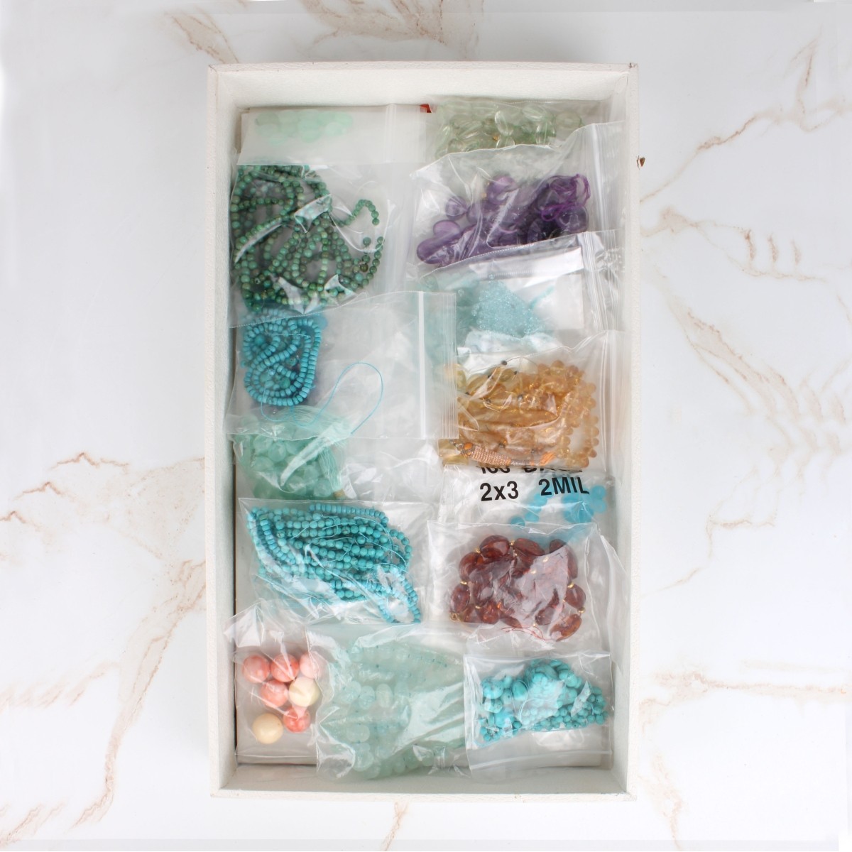 Tray Lot of Assorted Beads