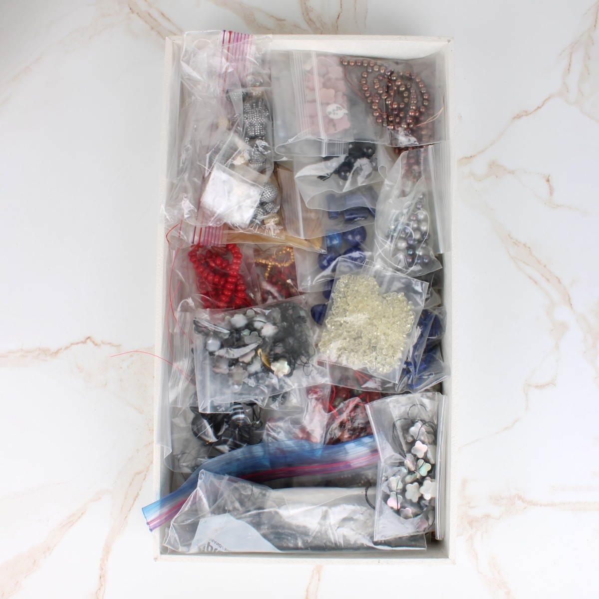 Tray Lot of Assorted Beads