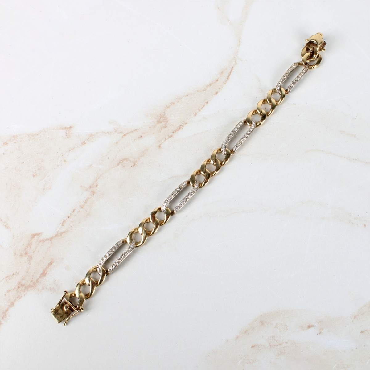 Diamond and 14K Link Bracelet
