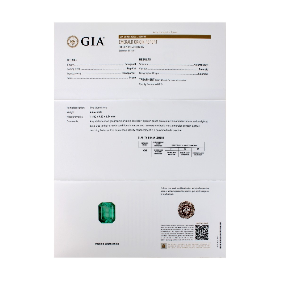GIA 4.44Ct Colombian Emerald