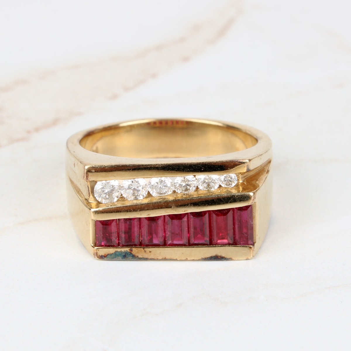 Ruby, Diamond and 14K Ring