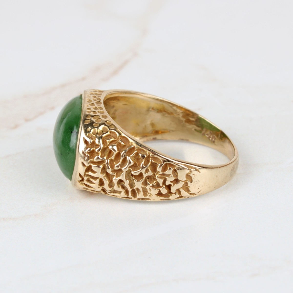 Jade and 14K Ring