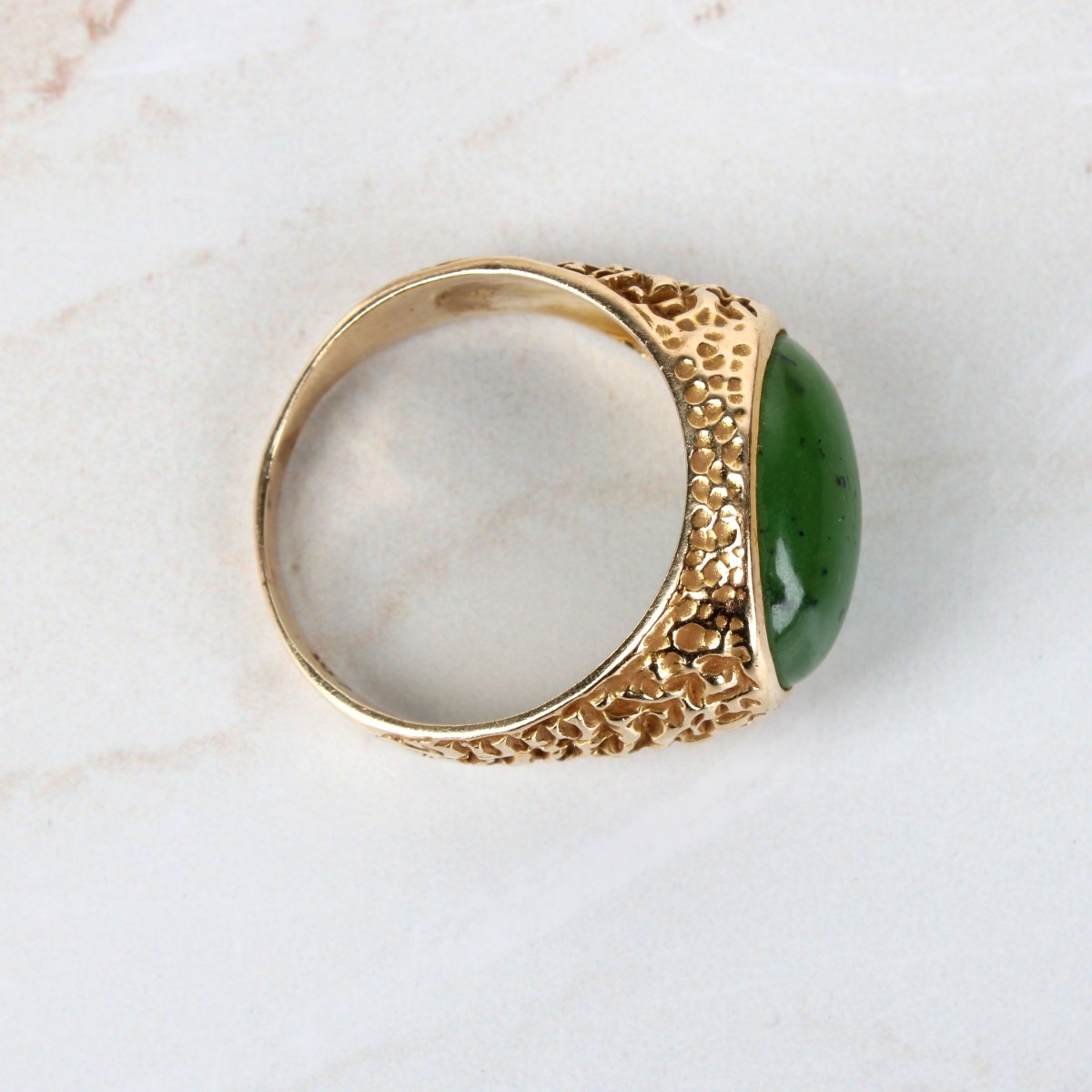 Jade and 14K Ring
