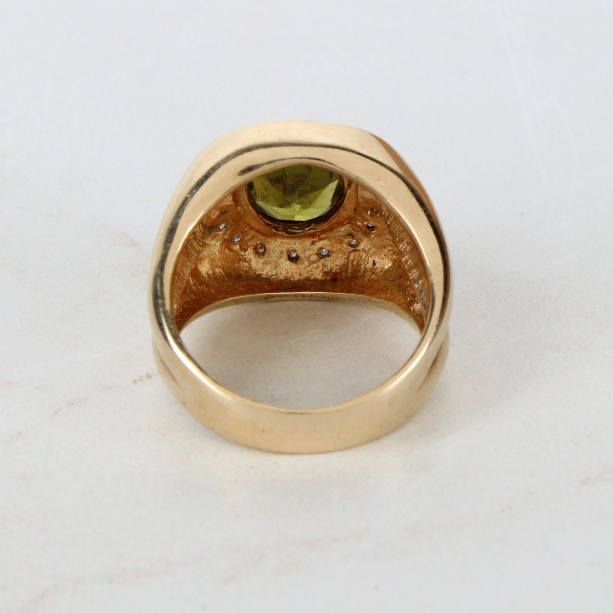 Peridot, Diamond and 14K Ring