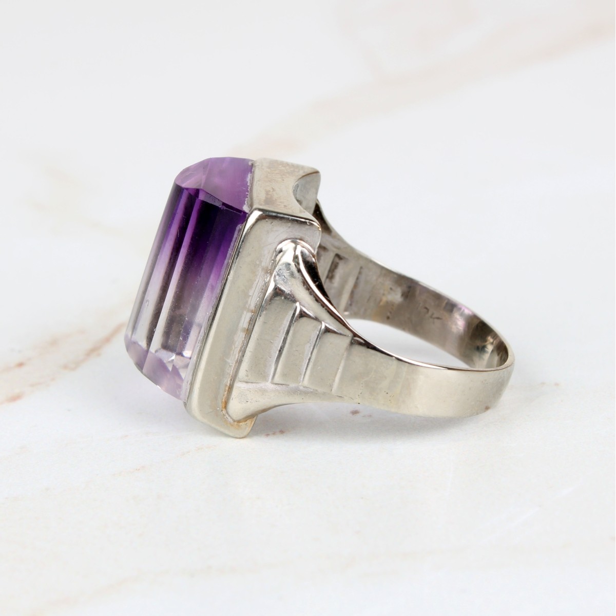 Art Deco Amethyst and 10K Ring