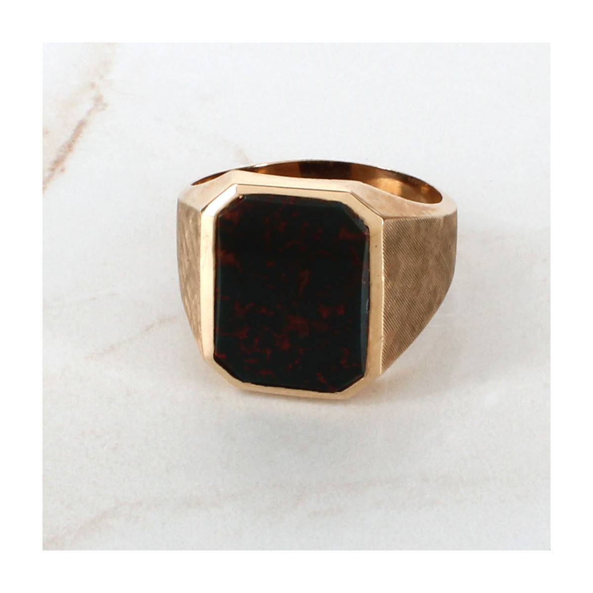 Bloodstone and 10K Ring