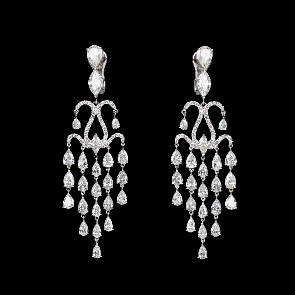 Diamond and Platinum Earrings