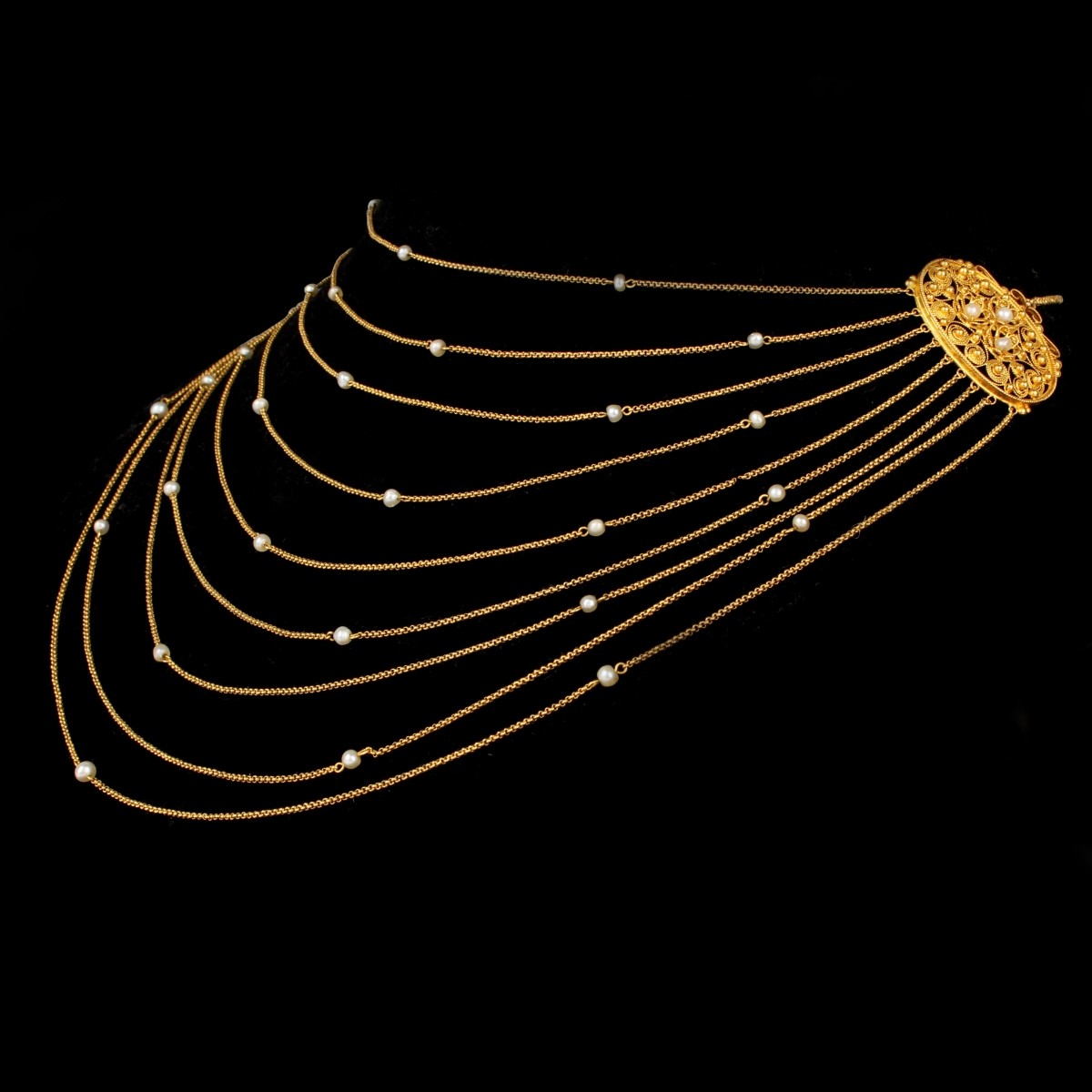 Antique Etruscan style 22K Necklace