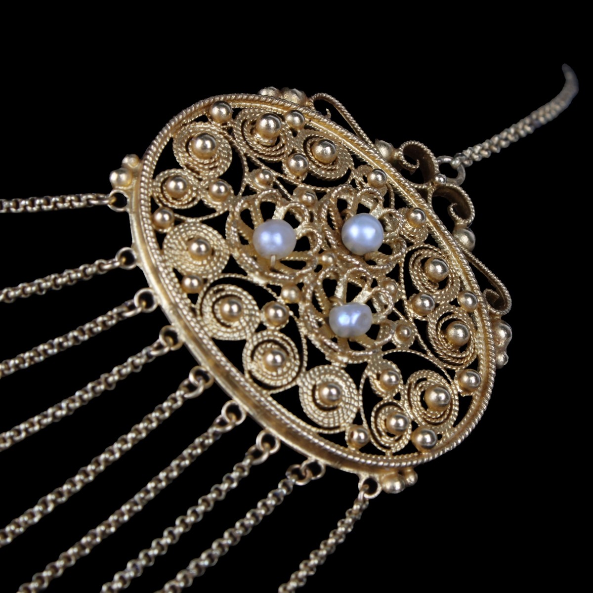 Antique Etruscan style 22K Necklace