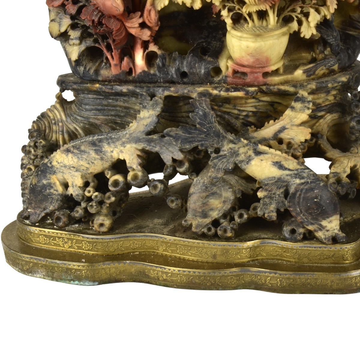 Antique Chinese Carved Soapstone Sculpture / Lamp