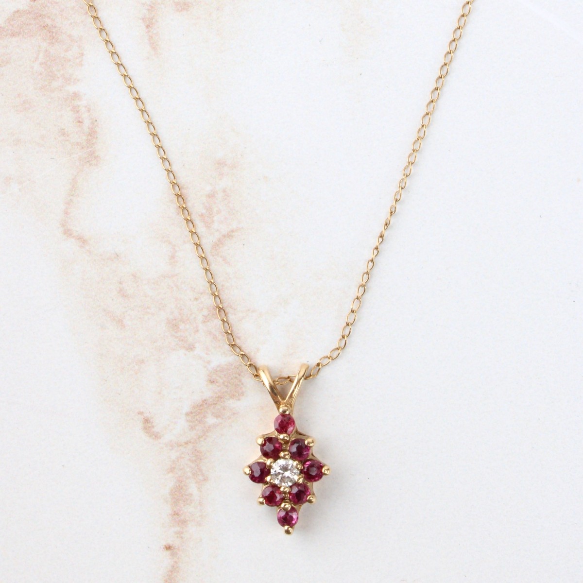 Ruby, Diamond and 14K Necklace