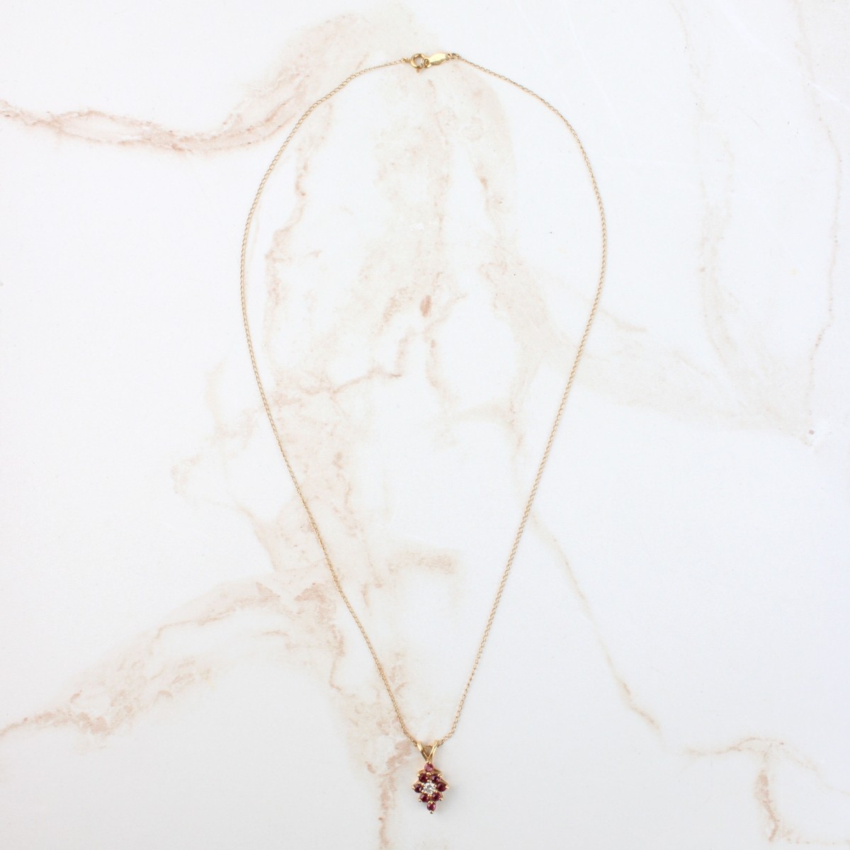 Ruby, Diamond and 14K Necklace