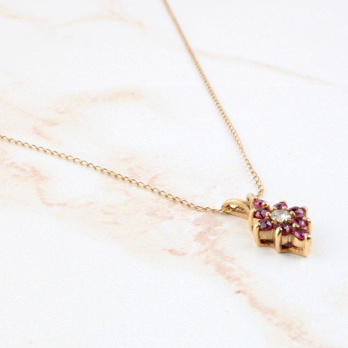 Ruby, Diamond and 14K Necklace