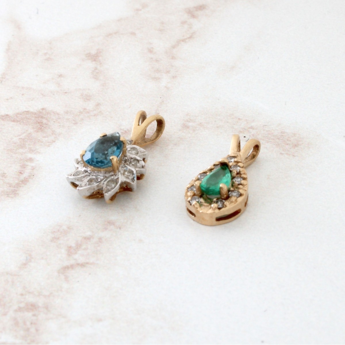 Gemstone, Diamond and 14K Pendants