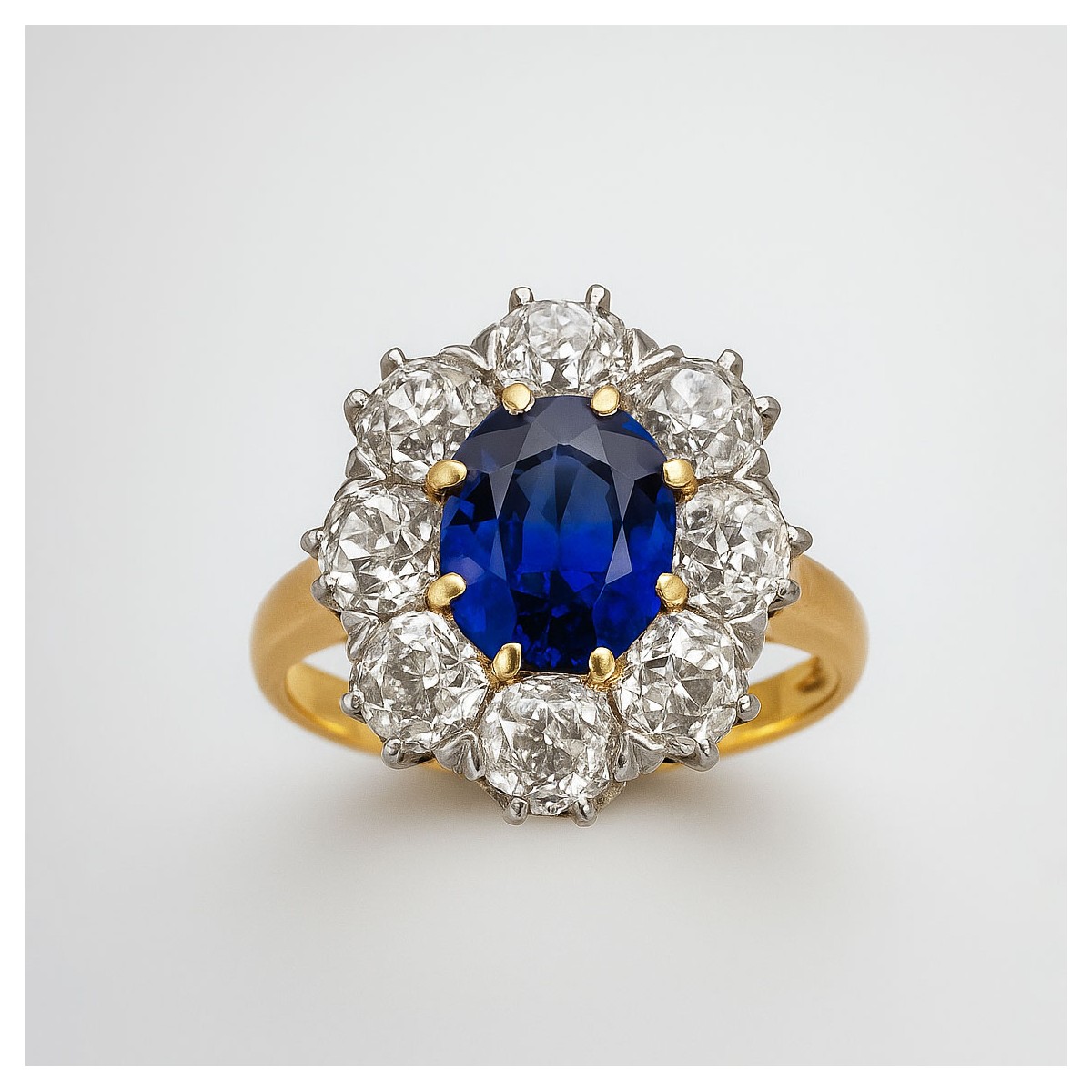 Sapphire, Diamond and 14K Ring