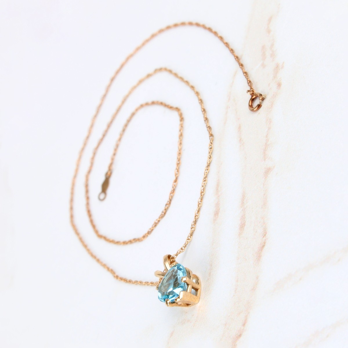 Blue Topaz Necklace and Ear Studs