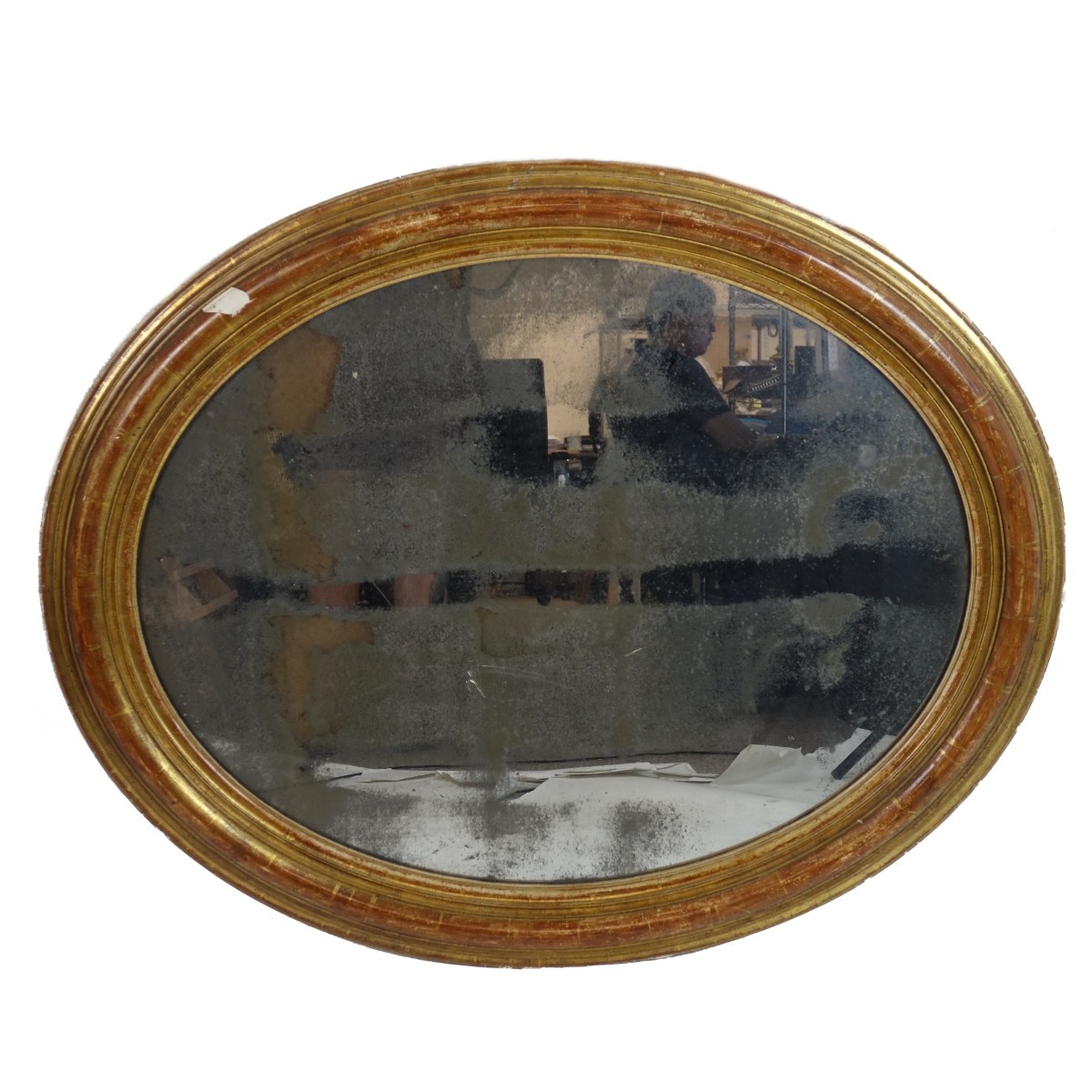19th C. Louis Philippe Giltwood Oval Mirror
